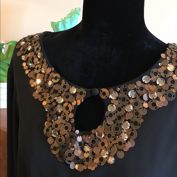 Dana Buchman Copper Jeweled Blouse - Picture 5 of 11